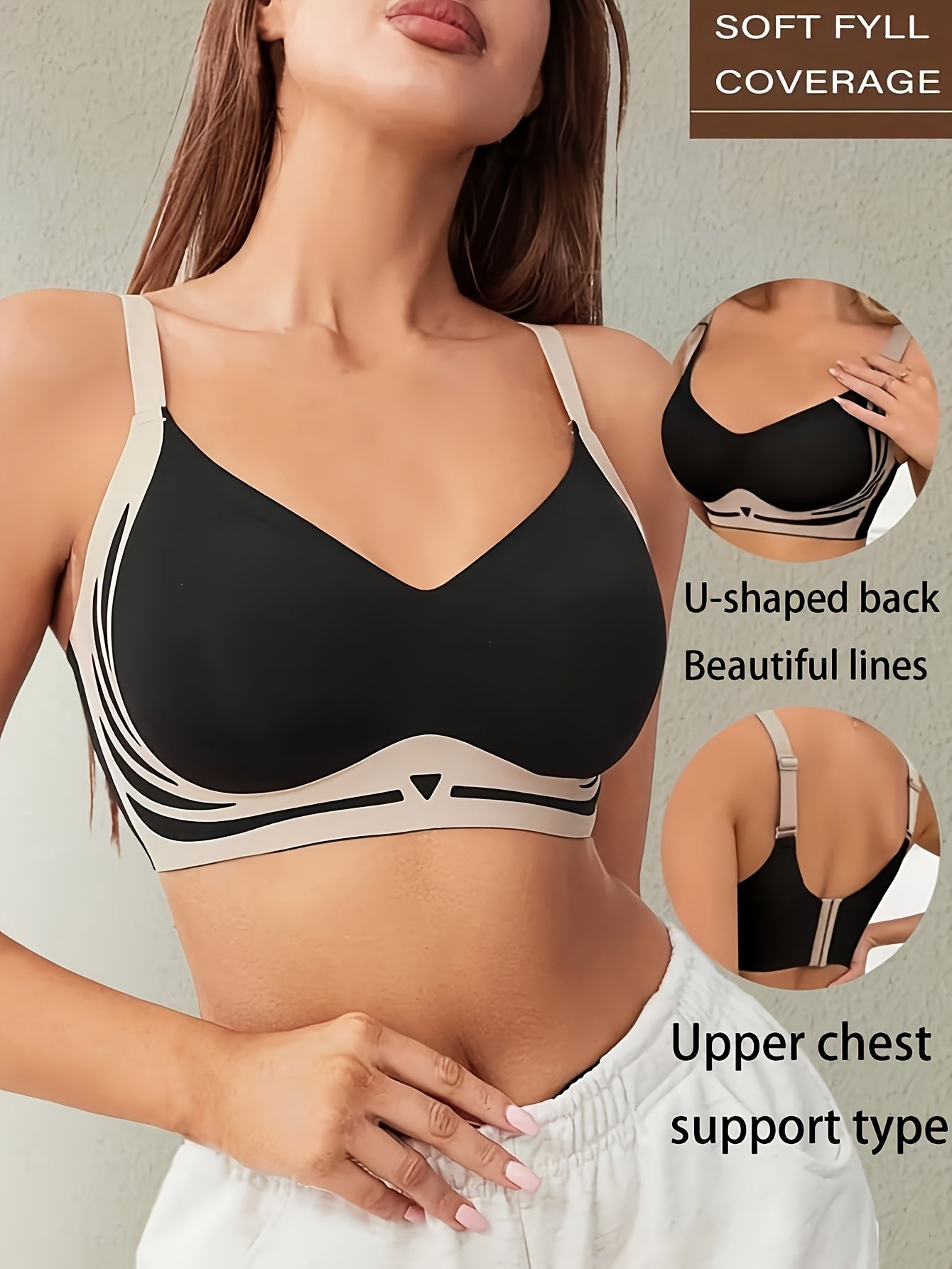 A Luxurious 4pcs Anti-Gravity Lifting Bra Featuring a Closed Double-Breasted Design, Offering Comfort And Breathability. It Is Skin-Friendly, Seamless, And Easily Storable, Making It Ideal for Sportswear