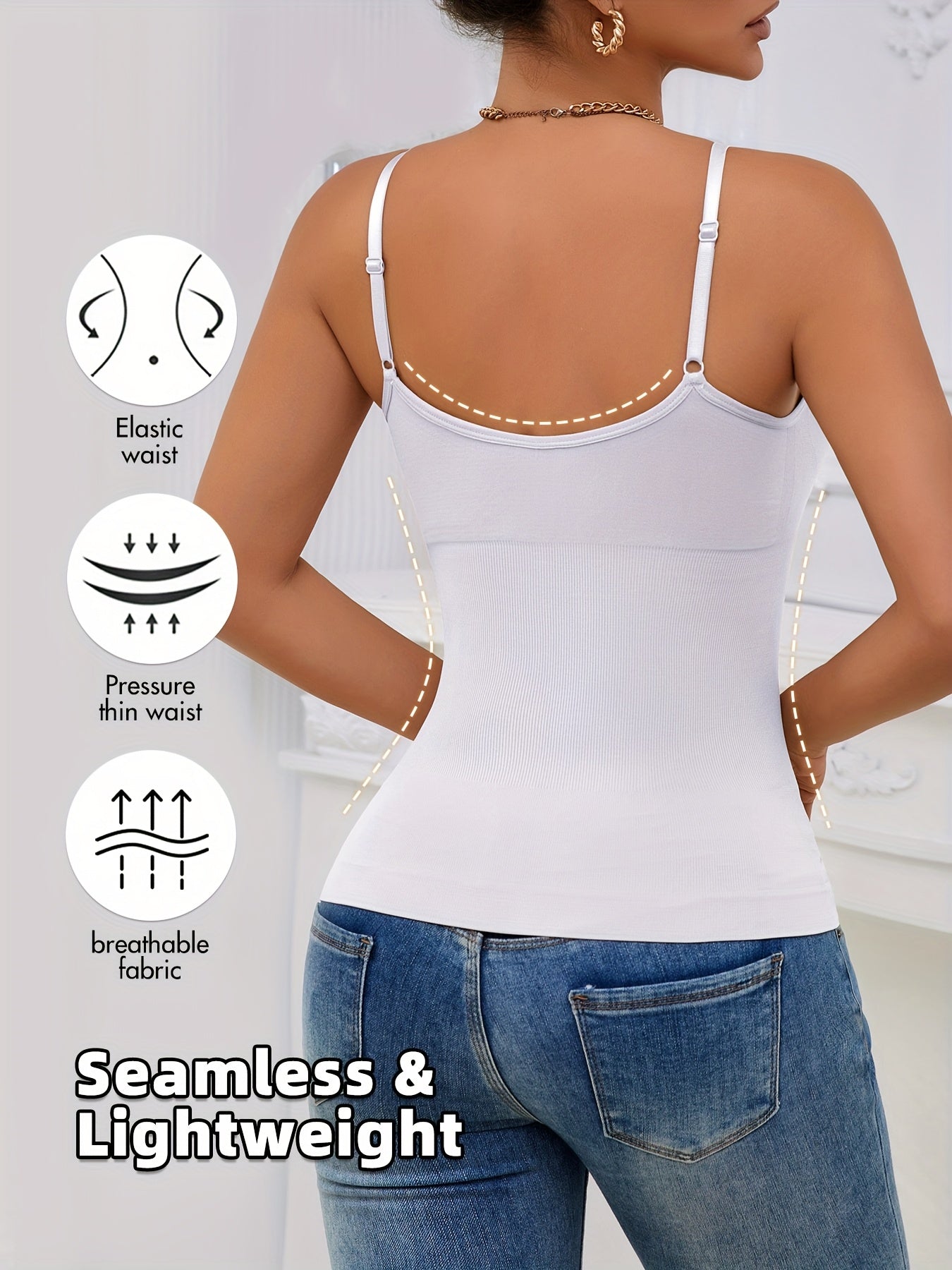 3pcs Women'S Camisole Vest, Comfortable, Breathable, Sleeveless Bottom, Inner Layer, Shaping And Body Shaping Sports Bra