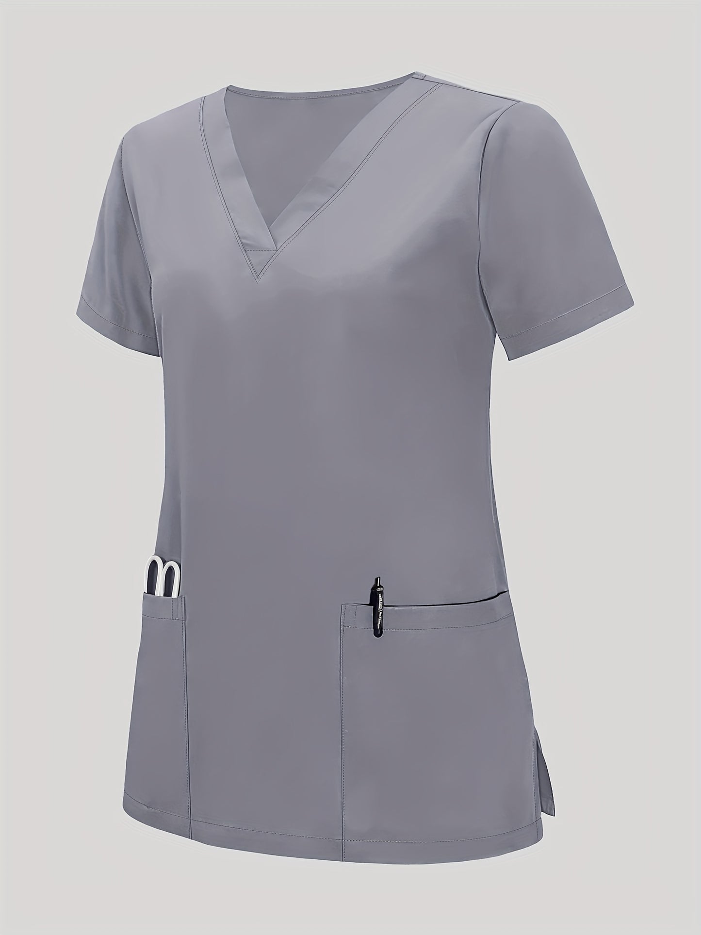 Women'S V-Neck Frosted Breathable Uniform Hand Washing Workwear Brush Hand Clothes Top