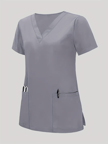 Women'S V-Neck Frosted Breathable Uniform Hand Washing Workwear Brush Hand Clothes Top