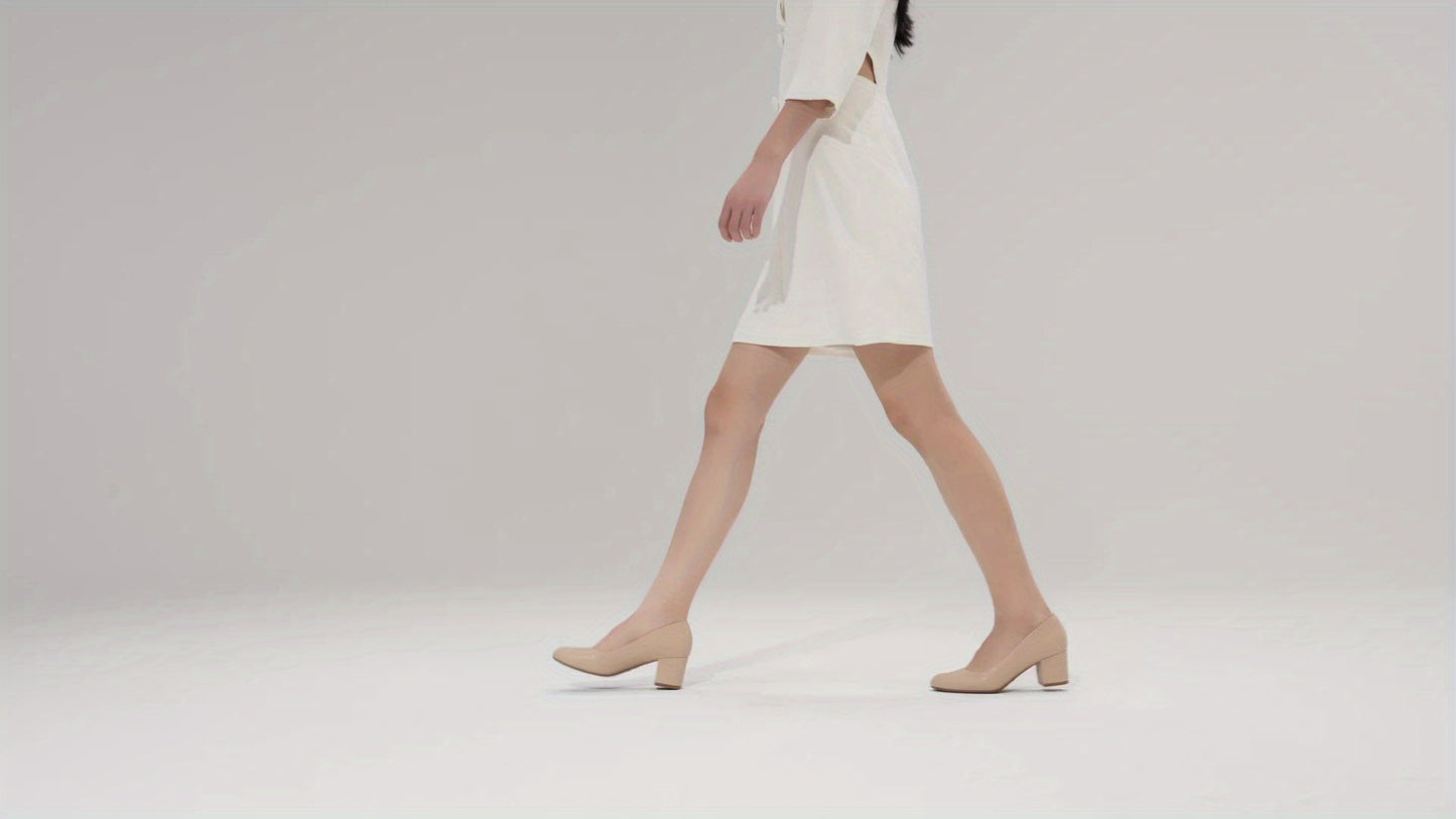 Women's Pumps Low Chunky Block Heel Dress Shoes Closed Round Toe Comfortable Heels Elegant Closed Round Toe Pumps Shoes Women's Formal Shoes, Women Shoes