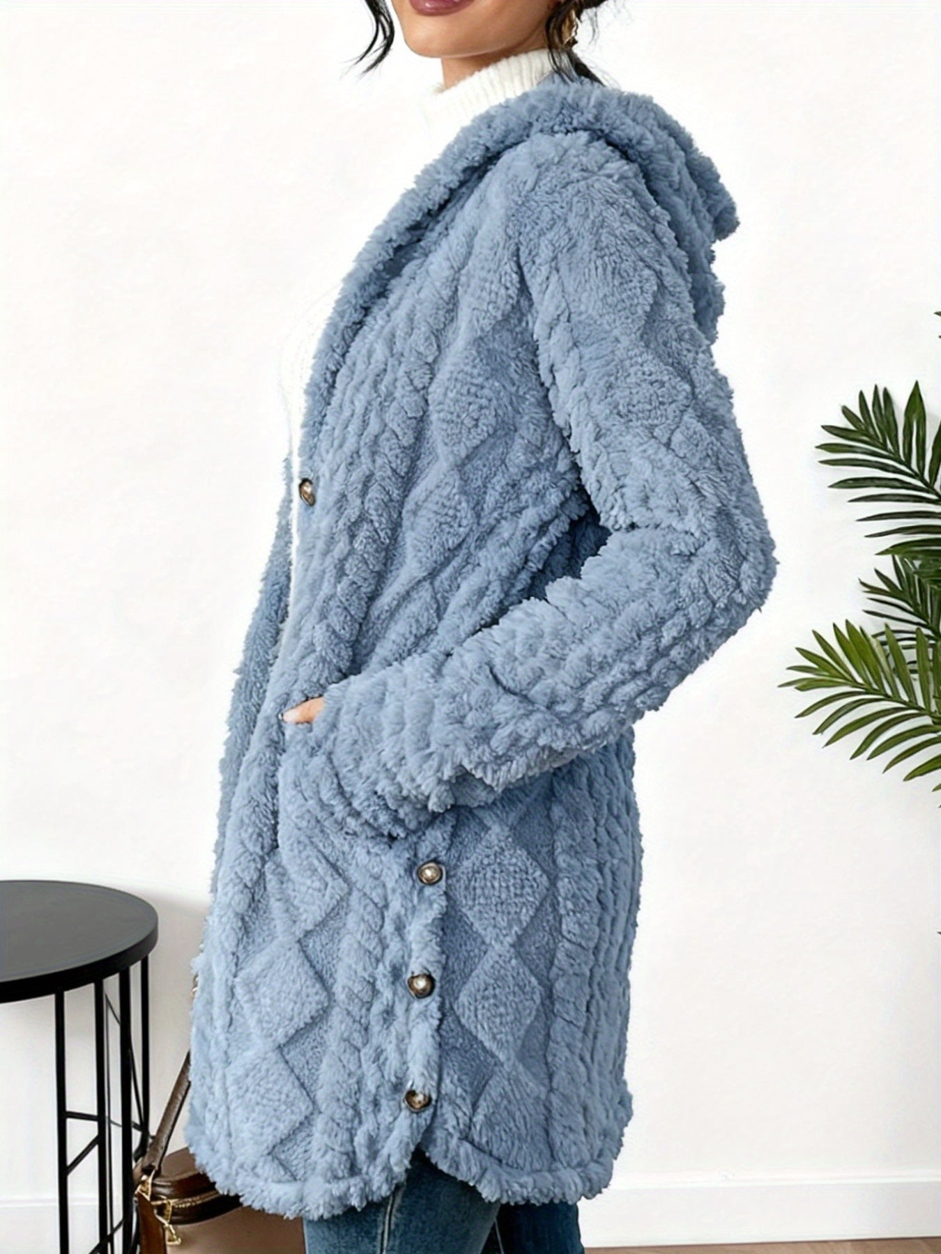 Oversized Chunky Cable Cardigan for Women in Soft Pink, Featuring an Open Front And Long Sleeves. This Winter Coat Is Perfect for Casual And Semi-Formal Fall And Winter Outfits, Designed Without Buttons
