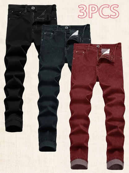 Men's Slim Fit Jeans - Classic Wash Clean Finish Modern