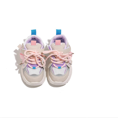 Girls' Shoes Breathable Spring Spring Mesh Surface Boys' Sneakers Soft Soles Medium Small Children Daddy Shoes Baby Shoes Casual Shoes