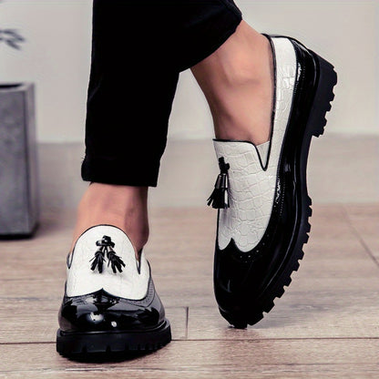 Men' S Fashionable Formal Shoes, British Trend Brogue Shoes, Low-top Pointed Fringe Shoes, Bean Shoes, Size 40-46