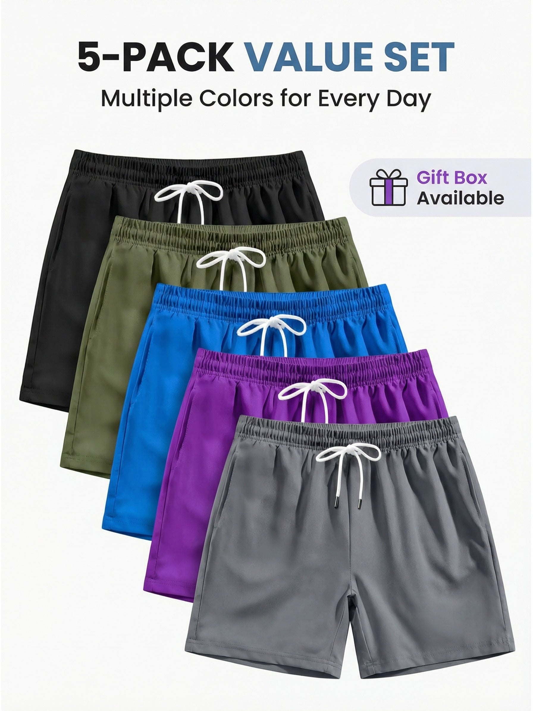 5-Pack Printed Shorts Polyester Shorts - product view 44