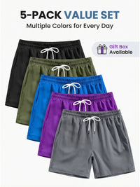 5-Piece Set in Black, Army Green, Purple, Blue, and Gray