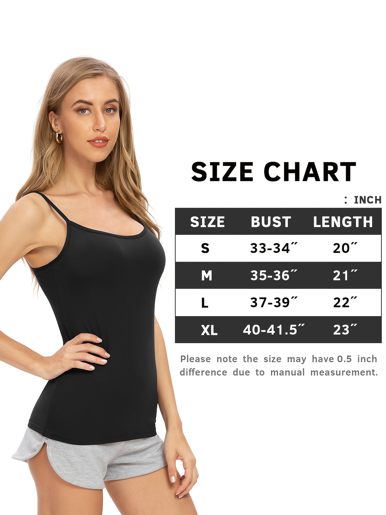 Vislivin 4-Pack Women'S Camisoles - Sleeveless Tops Without Built-In Bra - Comfortable Camisoles with Adjustable Straps - Essential Slim-Fit Tank Tops for Women - Basic Solid Color Yoga And Fitness Camisoles