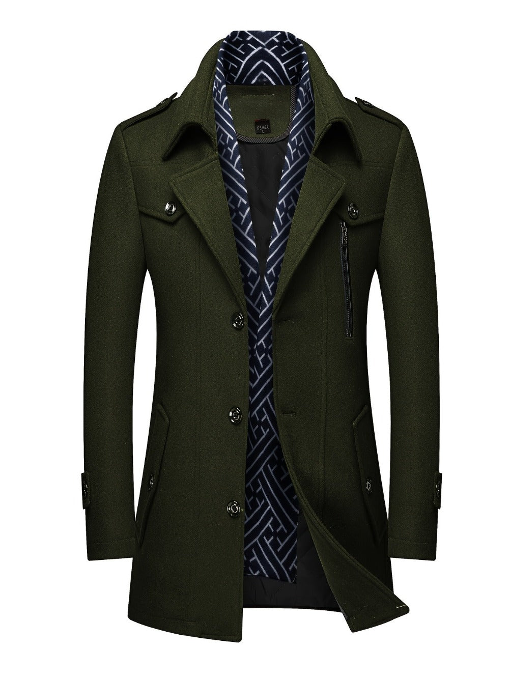 Men's Versatile Wool Blend Single-Breasted Coat
