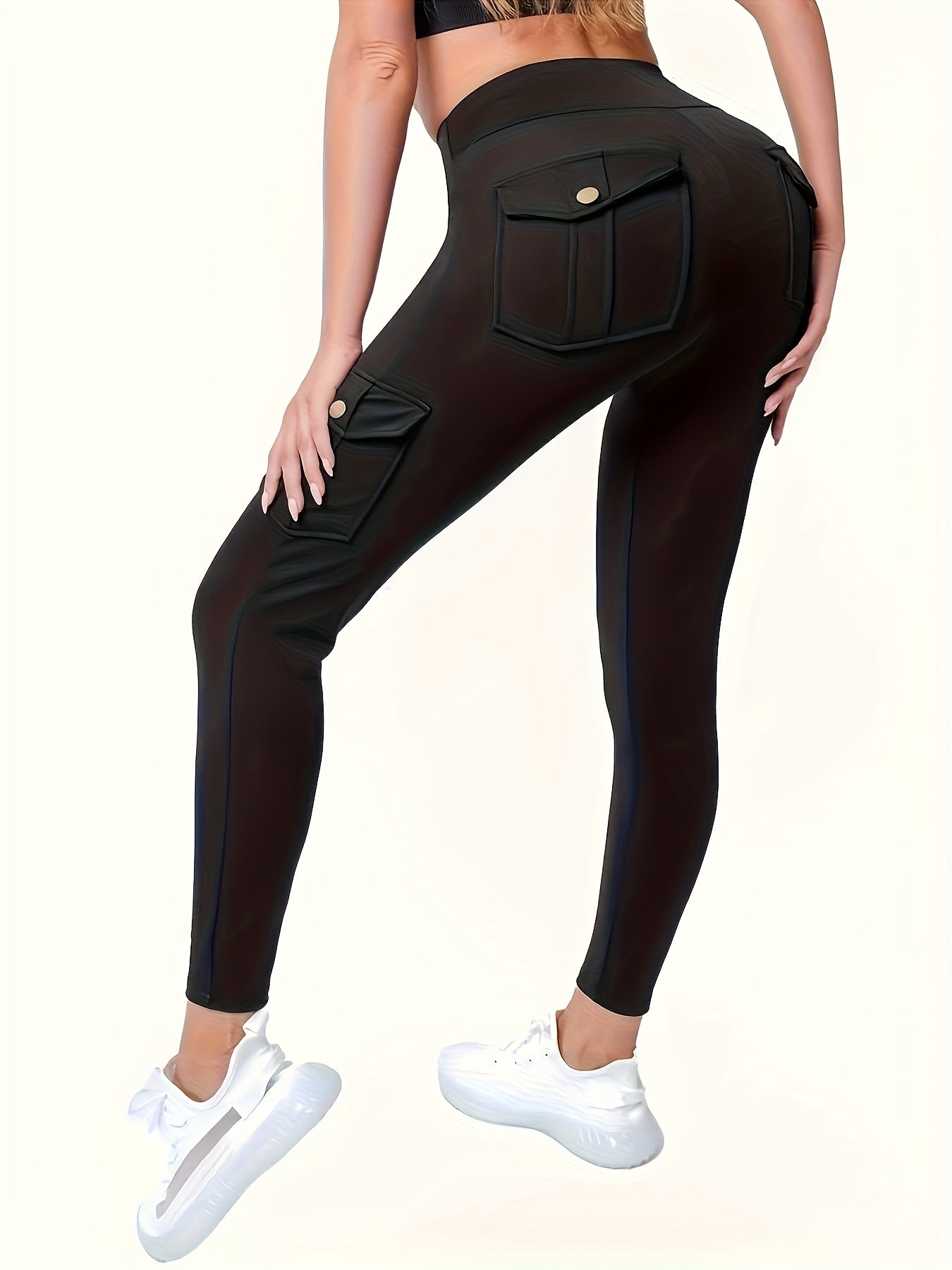 PRO-FiT High-Waisted 7/8 Length Yoga Pants with Pockets - Tummy Control & Hip Lift, 4-Way Stretch Non-See-Through Workout Leggings, Gym, Training, or Casual Wear (Solid Color Tight Athletic Pants)