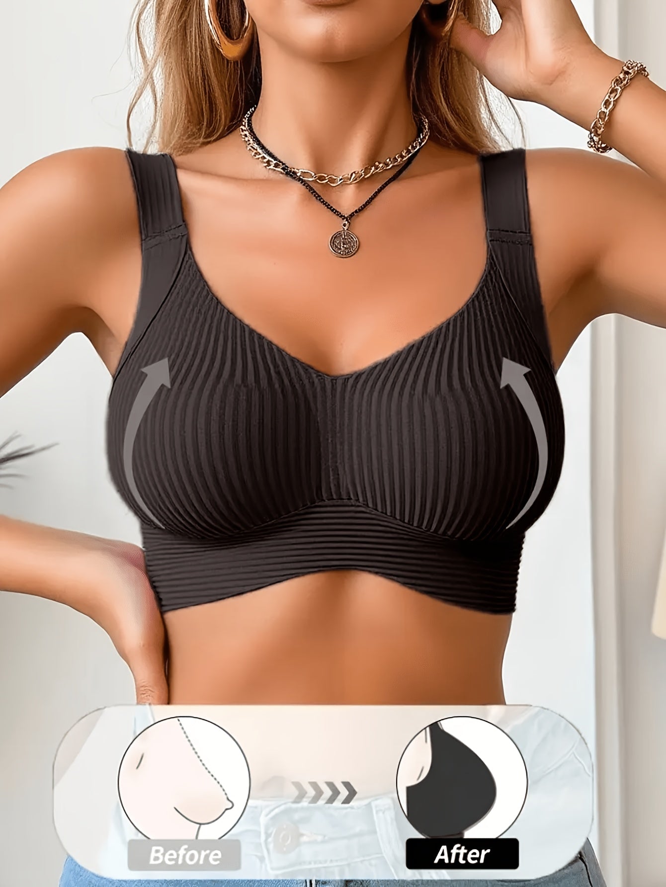 6pcs Seamless Sports Bra for Women, Comfortable, Breathable And Soft, with Detachable Breast Pads, Wide Shoulder Straps, Fully Covered Without Steel Rings. Suitable for Fitness, Running, Yoga Exercise And Daily Casual Underwear.