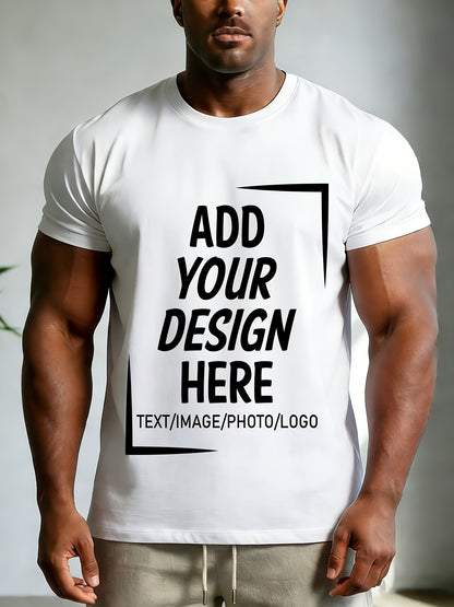 Personalized Customized Men's T-Shirts | Support for Photo, Text And Logo Personal Printing | Pure Cotton Short-sleeved Printed Shirts | New Year Gifts/ Family Gatherings/ Valentine's Day Outfits