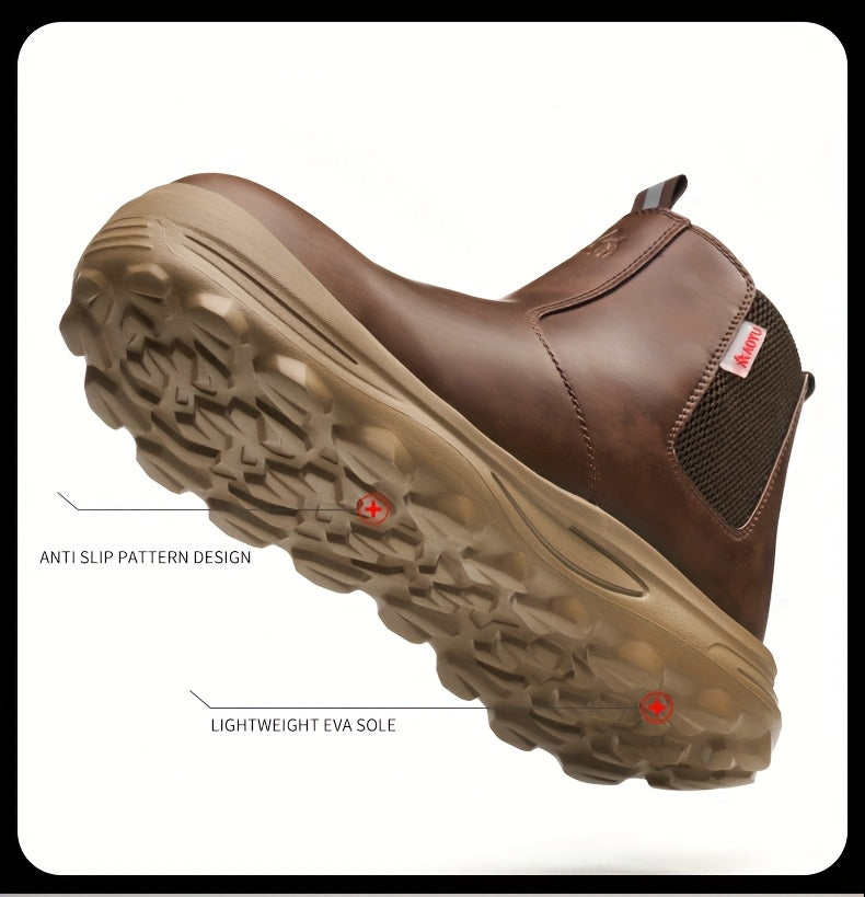 Men's Industrial Construction Protective Shoes, Men's Steel Toe Anti Stab, Durable, Anti Slip Work Boots, Lightweight And Durable Safety Shoes, Work Shoes, Work Boots for Men, Zapatos De Trabajo Para Hombre
