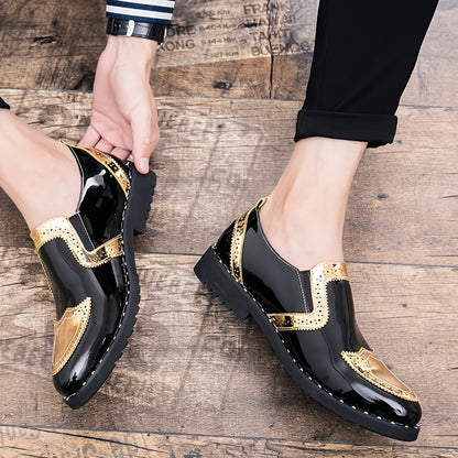 [Business Wedding Party] Men's Luxury Casual Set Wearing Fashionable Oxford Shoes - Comfortable Anti-Slip Business Wedding Party Holiday Formal Le Fu Shoes