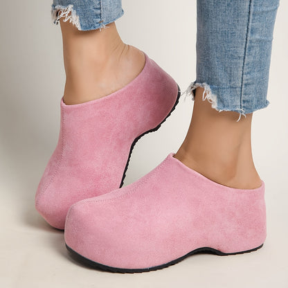 Women's New Style Mule Shoes, Thick Sole Round Toe Fashion Casual Comfortable Versatile Plus Size Women's Footwear, Clogs for Women, Slippers for Women, Women's Height-Increasing Shoes, Women Shoes