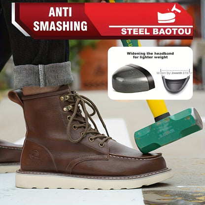 Anti-smashing, Anti-stabbing, Anti-slip And Wear-resistant Work Boots with Constant Sole