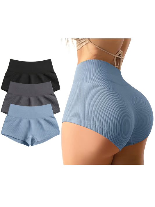 Women'S 3pcs Yoga Shorts, High Waist Sexy Workout Shorts