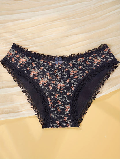 5pcs Women'S Underwear - Soft Breathable Low-Rise Briefs with Contrast Lace Trim, Seamless & Non- Restrictive Design, Light -Friendly Fabric for Everyday &, Comfortable & Stylish Lingerie, Underwear For Women, Underwear For Women High Quality