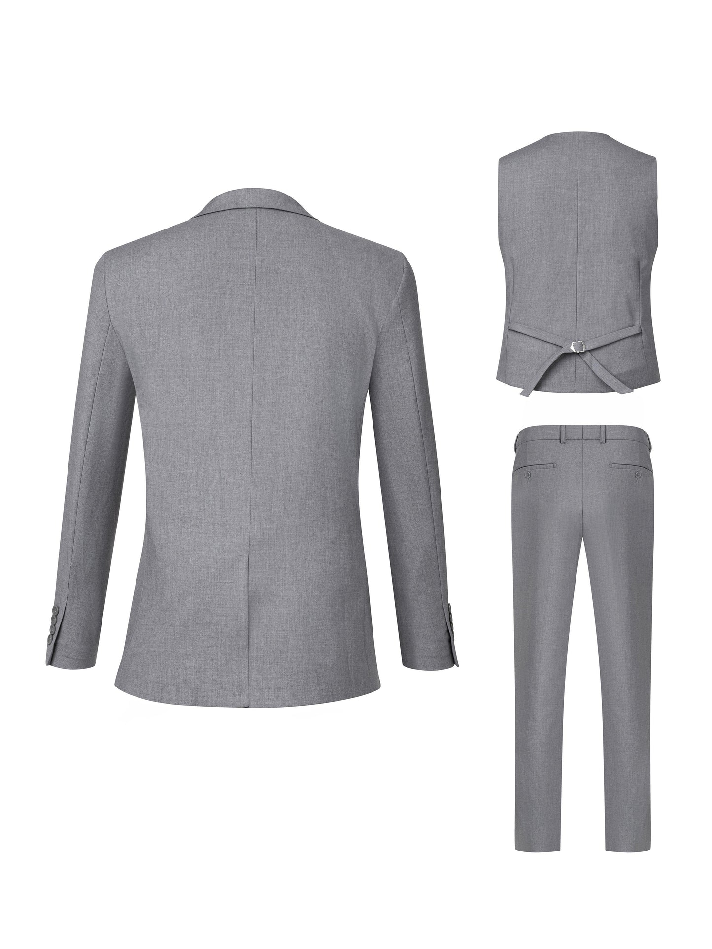 4pcs Luxury Classic Mens Solid Dress Suit Set - Lapel Jacket, Vest, And Trousers, Regular Fit, Long Sleeve, Conventional Contour, Perfect for Wedding Banquet, Business Meetings - High-Quality Fabric, Comfortable Wear, And Stylish Design