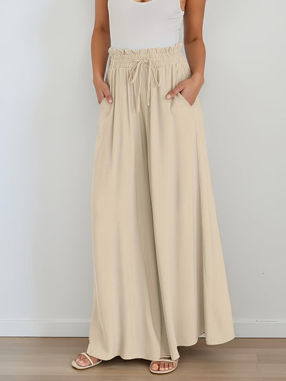 Temperament Commuter Style Loose Drapey Pants With Wide Leg Pants Seasonal Wear Women Drapey High Waist Casual Pants Women'S Elegant Casual Pants