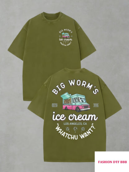 90S Movie "Big Bug Ice Cream" Pattern Men'S Crew Neck Short Sleeve T-Shirt - Retro Pop Culture Style, Perfect for Movie Night And Streetwear | Men'S T-Shirts, Printed T-Shirts, 90S Fashion, Movie Fan Gifts
