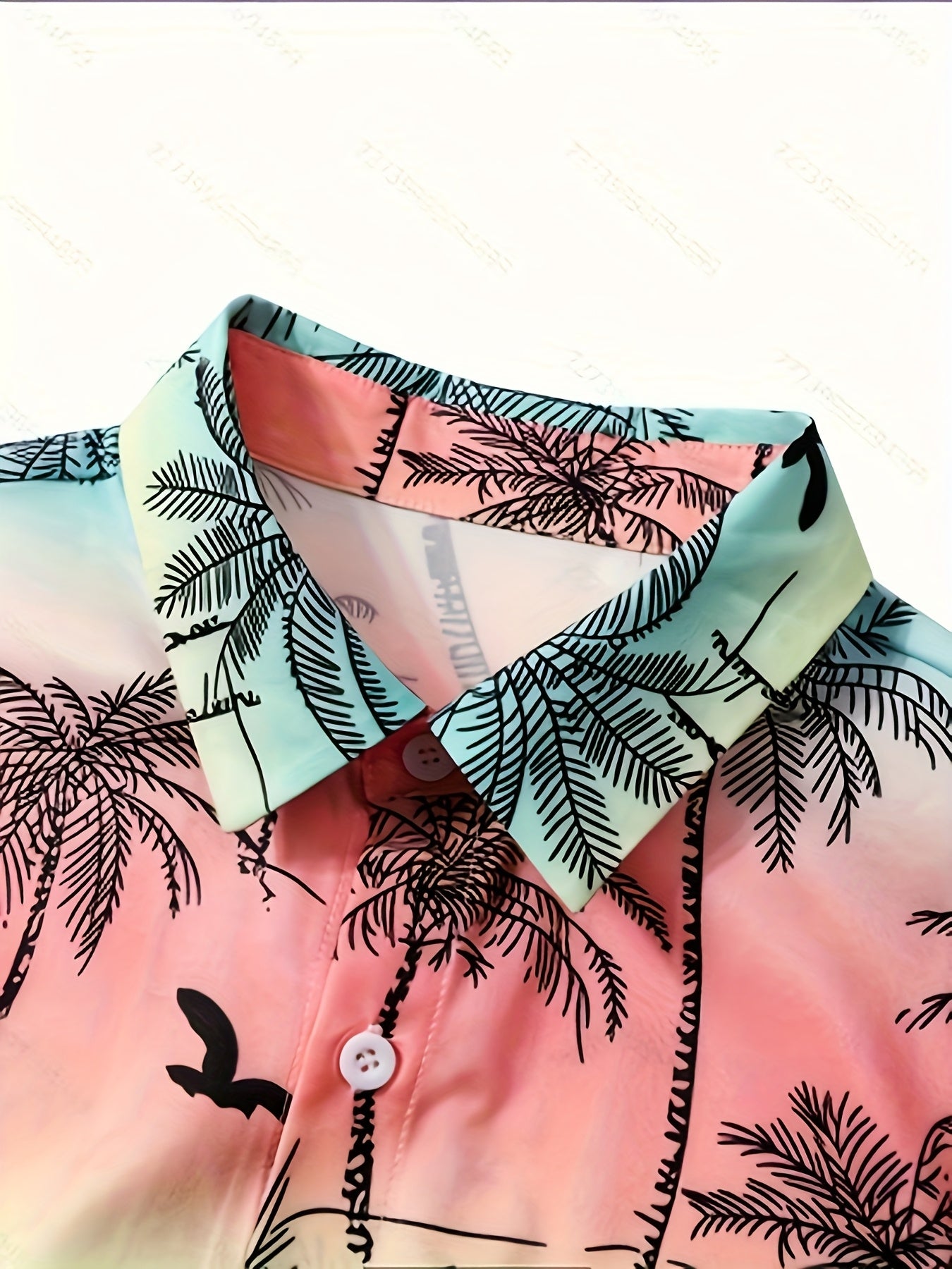 3pcs Men's Tropical Floral & Palm Tree Print Short Sleeve Shirts - Casual, Comfortable Summer Button-Up Dress Shirts in Black, White, & Beige - Perfect Gift for Him