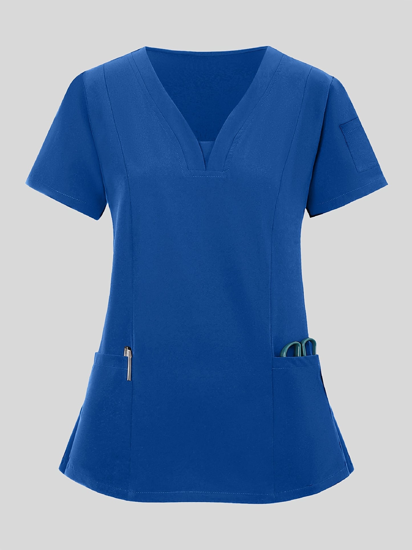 Women'S V-Neck Frosted Breathable Uniform Pocket Handwash Workwear Brush Handwear Top