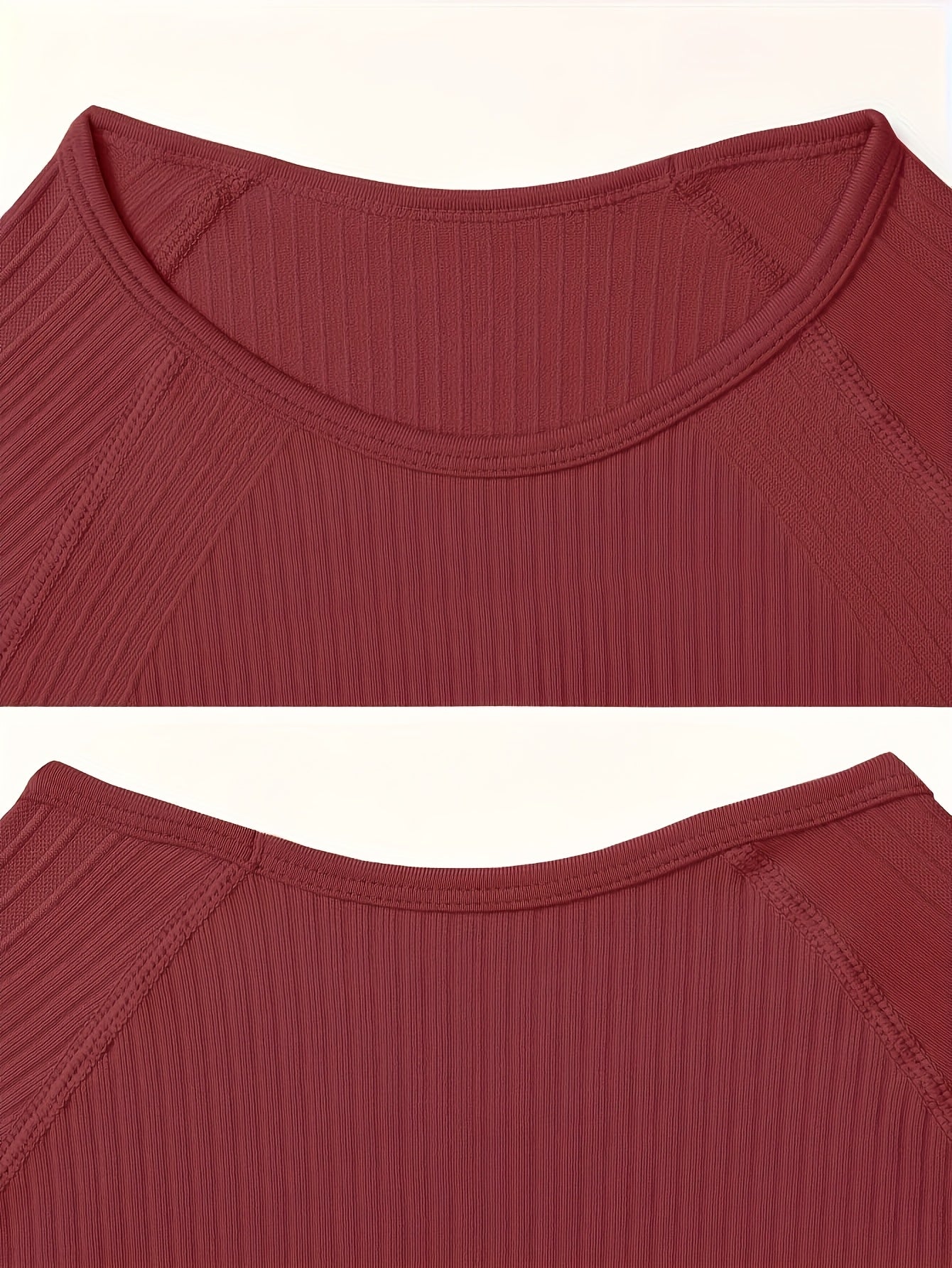 Women's 2pcs Workout Set - Yoga Top & Leggings, Crew Neck, Medium Stretch, Solid Color, All-Season Activewear, Workout