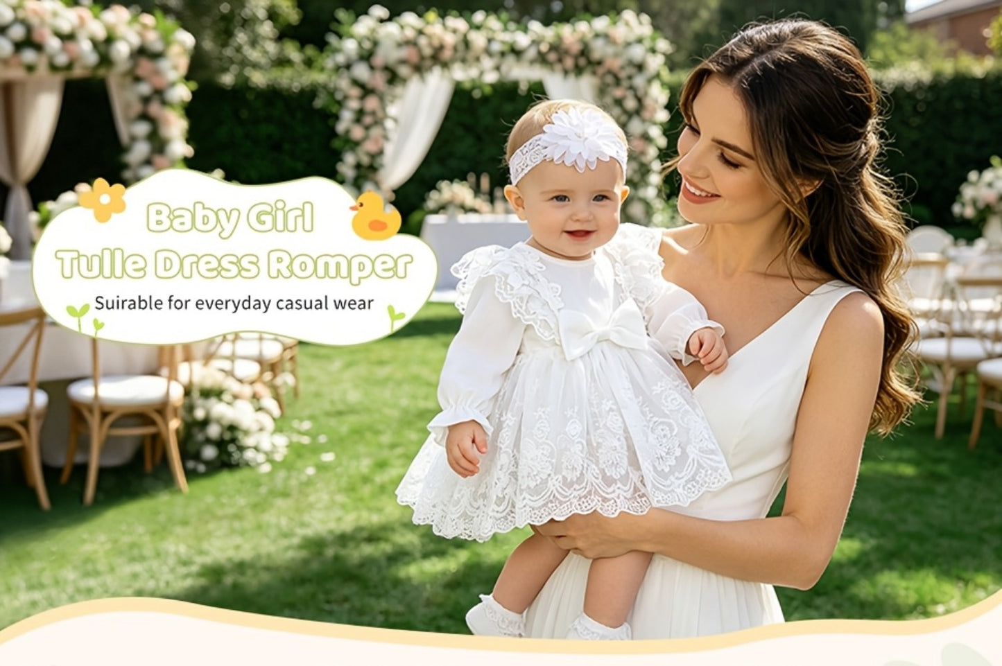 Baby Girls Outfit Set - Floral Lace Style 58821
