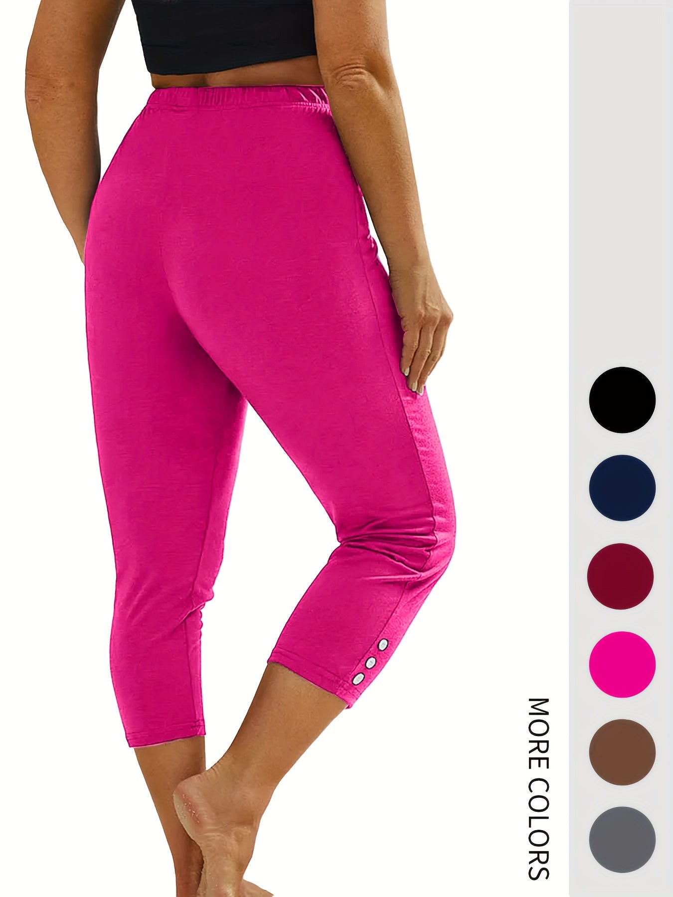 Women's White+Green+Light Blue+Black High-Waist Leggings - product view 35
