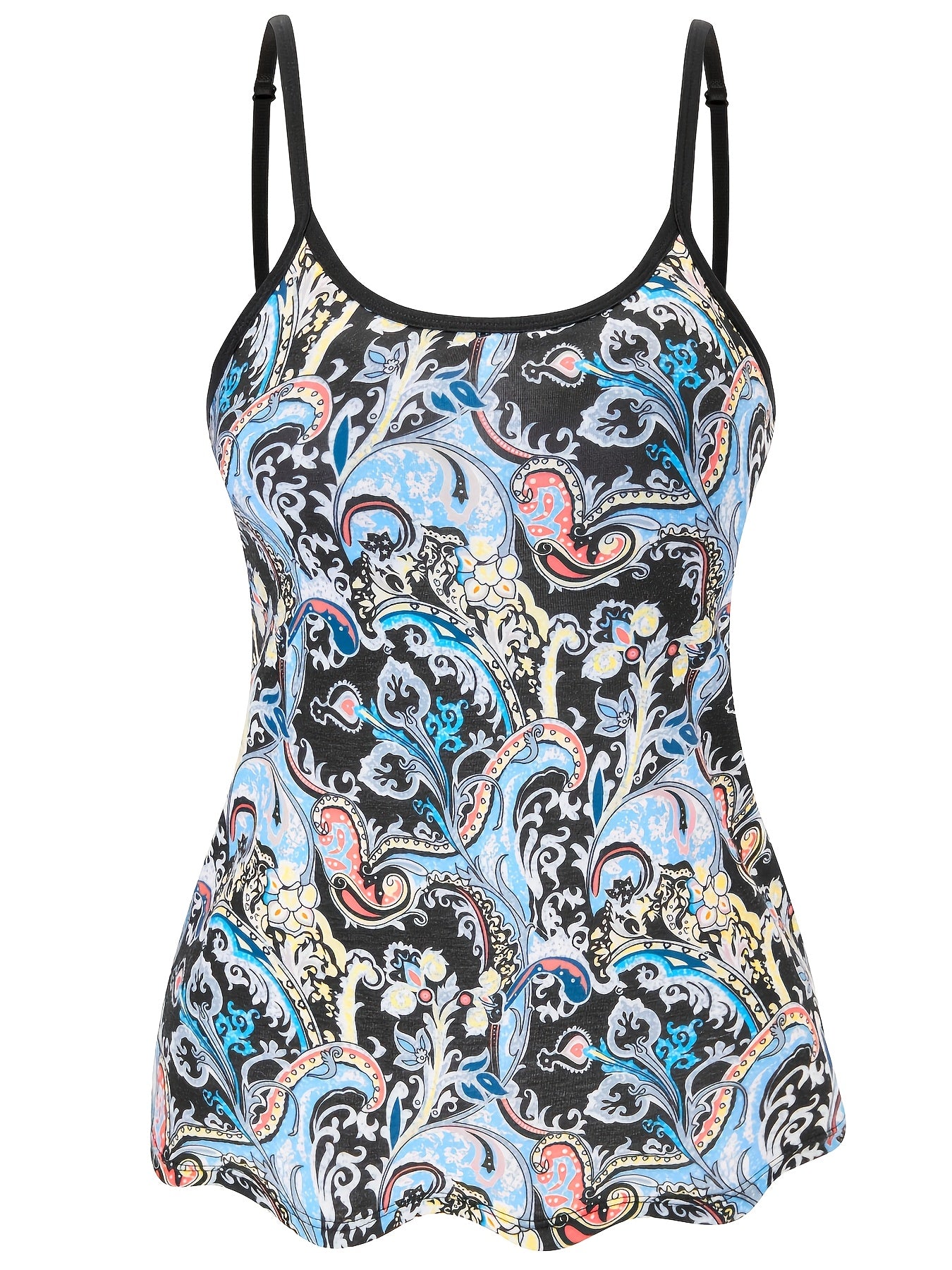 Women's Sleeveless Built-In Bra Tops - Adjustable Spaghetti Strap Layering Tanks/Pajamas, Breathable And Comfortable In Ultra-Soft Seamless Fabric, Ideal for Fall Winter Layering, Perfect for Casual, Formal, Occasions(Black, Turquoise, Orange)