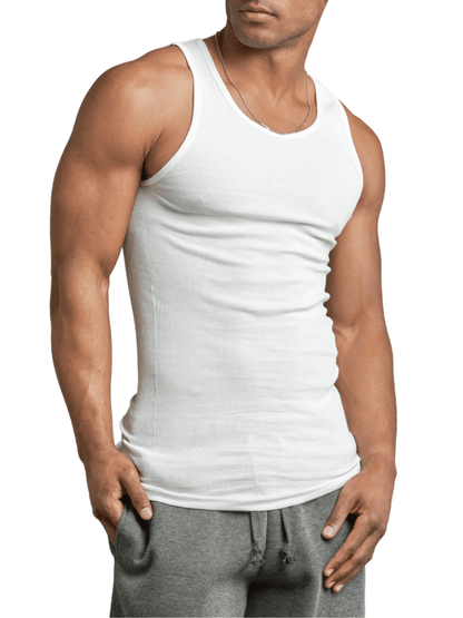 3 Pack Men's Solid 100% Cotton Tank Top A Shirt S-3XL Basic Underwear Daily Wear Classic Fit Regular Plus Big & Tall Size, Basic Layering Tops, Cotton Workout Breathable Casual A-Shirts for Sport Hiking Activewear