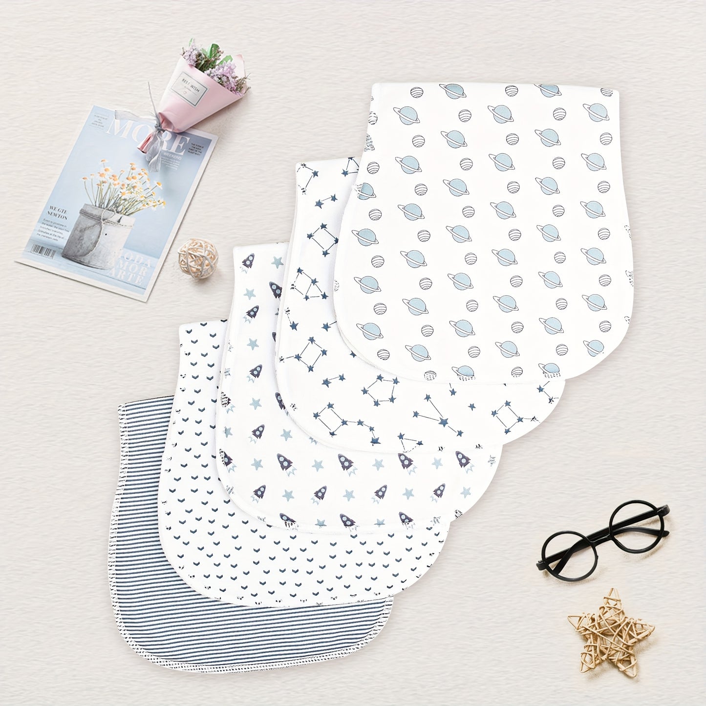 10pcs Burp Cloths for Baby Boys And Girls - Baby Burp Cloth, Baby Washcloths, Burp Rags, Large Neutral Burp Clothes for Newborn
