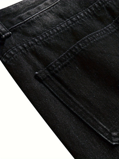 Two-pack Men's Ripped Jeans - Stretch, Ripped, Slim Fit, Comfort Flex - Denim Material - For Men - Suitable for Casual Wear - Perfect Gift for Fashionable Guys
