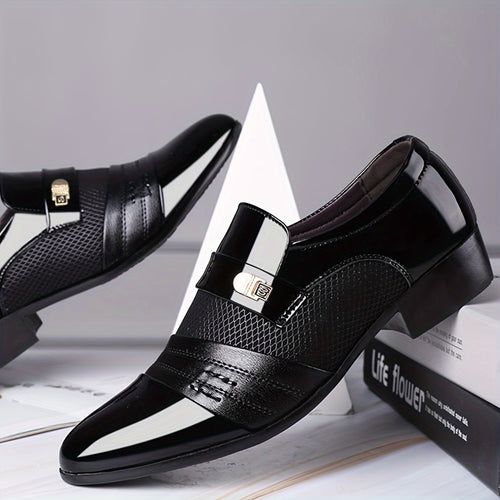Men's Plus-Size Slip-On Toe Low-Top s -  Business Wedding & Casual Shoes Suitable for Office, Formal Events, Year-Round Wear