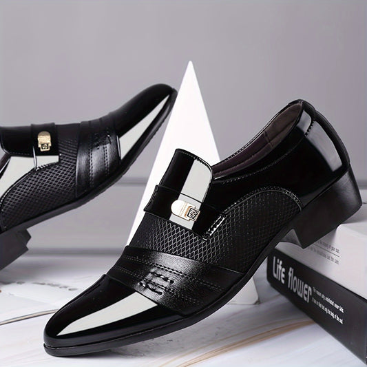 Men's Plus-Size Slip-On Toe Low-Top s -  Business Wedding & Casual Shoes Suitable for Office, Formal Events, Year-Round Wear