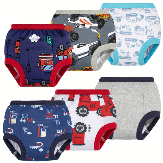 Boys' six-pack vehicle-print training underwear briefs – main product image