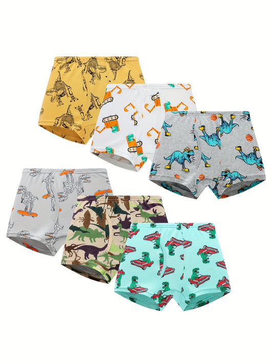 Boys' Briefs - 6-Pack Dinosaur Print – Mixed colors Knit – main product image