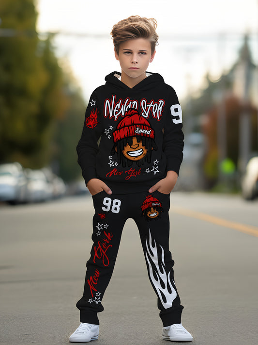 Boys' Casual Outfit Set – Polyester blend; check label / Photo Color – main product image