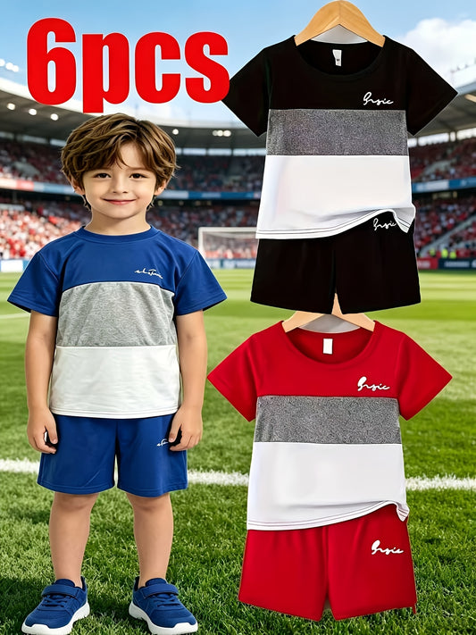 Boys' Casual Outfit Set - Short Sleeve Fall 8213 – Black option – main product image