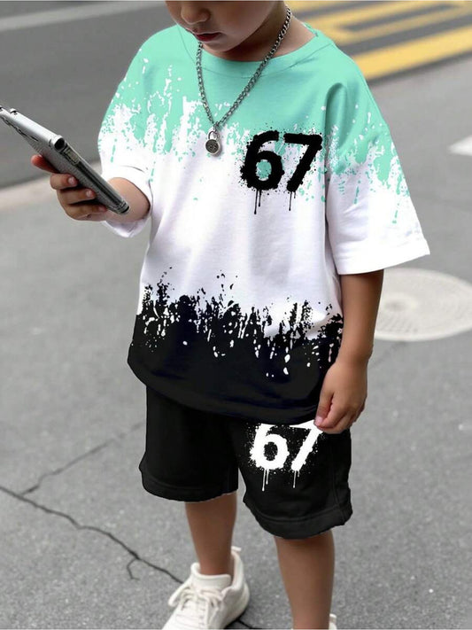 Boys' Casual Outfit Set - Short Sleeve Summer 1701 – main product image