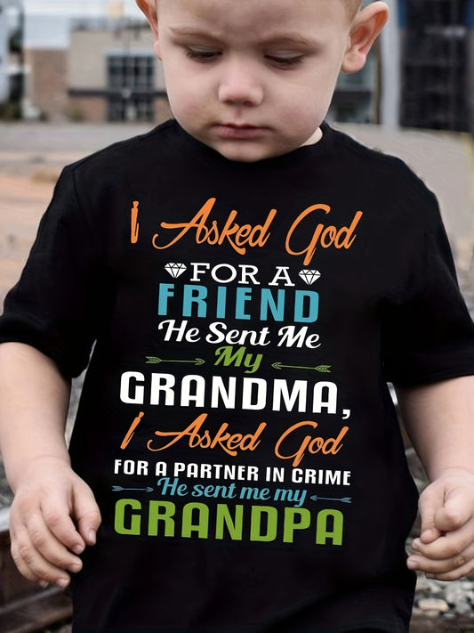 Boys' God Sent a Friend T-Shirt - Faith Quote – Black option – main product image