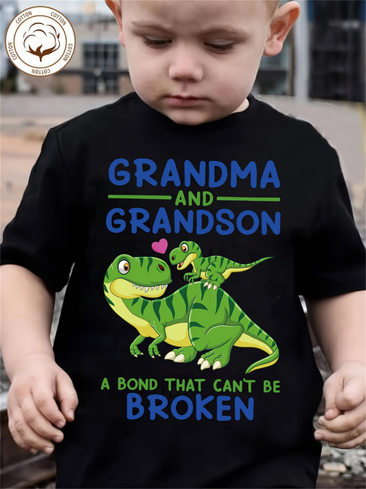 Boys' Grandma & Grandson T-Shirt - Family Quote – Black option – main product image