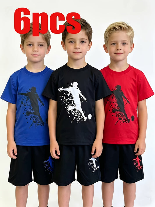 Boys' Printed T-Shirt & Shorts Set - 6-Piece 2101 – main product image
