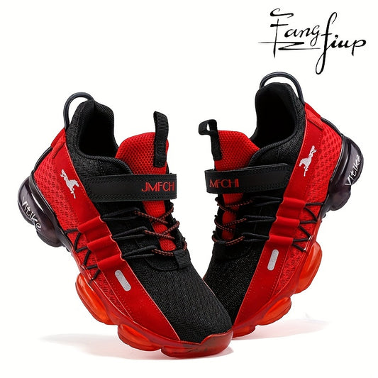 Boys Running Shoes - Breathable Mesh & Lightweight – Red / Royal Blue – main product image