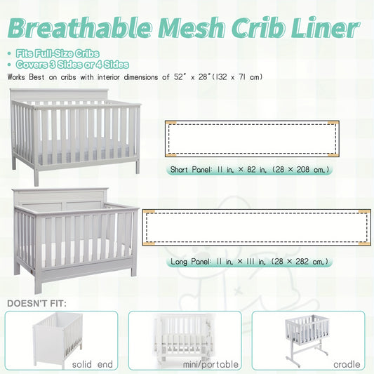 Breathable Crib Liner - 3 mm Mesh Arm Protection – main product image
