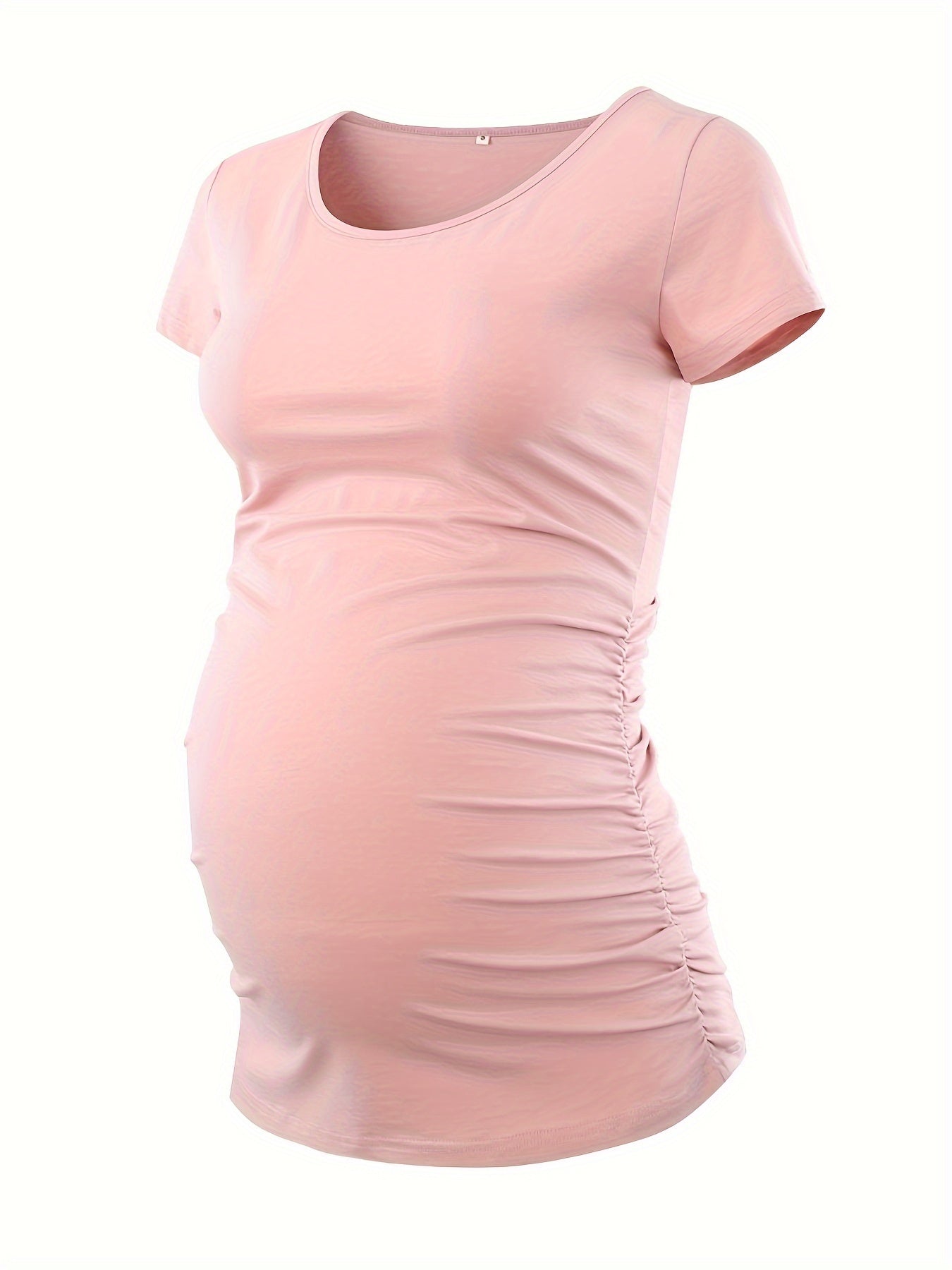 Women's Maternity Classic Side Ruched T-Shirt Tops Mama Pregnancy Clothes