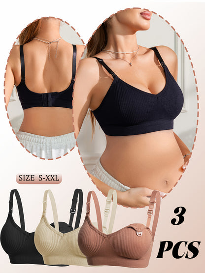[Selected 3pcs Set] Comfortable Bandeau Bra for Women Tube Top Style with Ribbed Fabric And Elastic Support Perfect for Daily Wear Seamless Bandeau Bra for Women Strapless Wireless Tube Top with Removable Pads Super Stretchy And Soft Fit