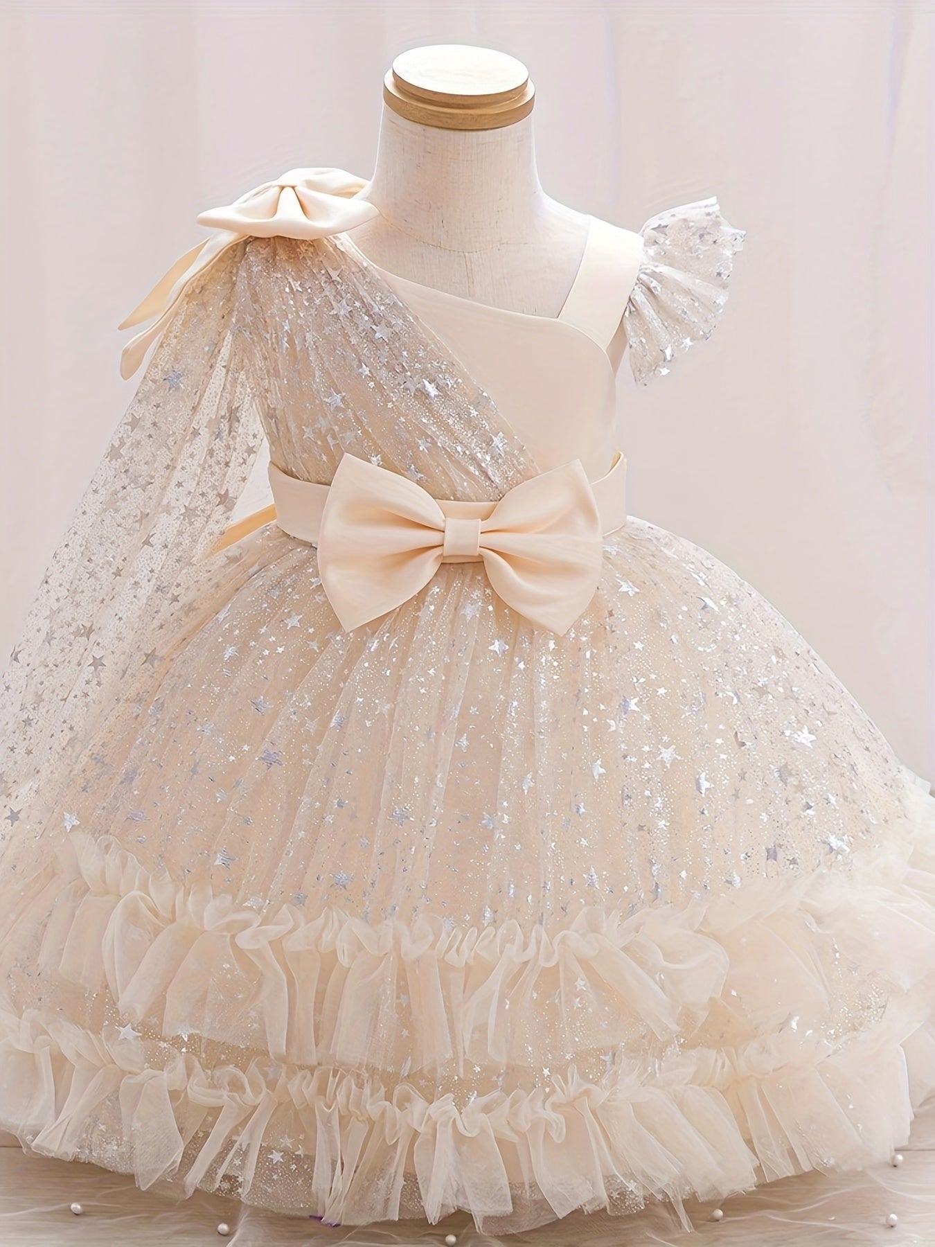 Halloween Dresses for Girls, Kids Halloween Costumes Galaxy Print Tutu Dress Off-Shoulder Flutter Sleeves A-Line Party Princess Gown