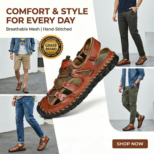 GREKS Men's Closed Toe Sports Sandals-Non-slip Quick-drying Men's Water Sandals Beach Shoes-Soft Casual Walking Breathable Shoes, Sports Sandals for Men, Sandals for Men High Quality, Shoes for Men Sandals, Sandals for Women Summer, Orthopedic